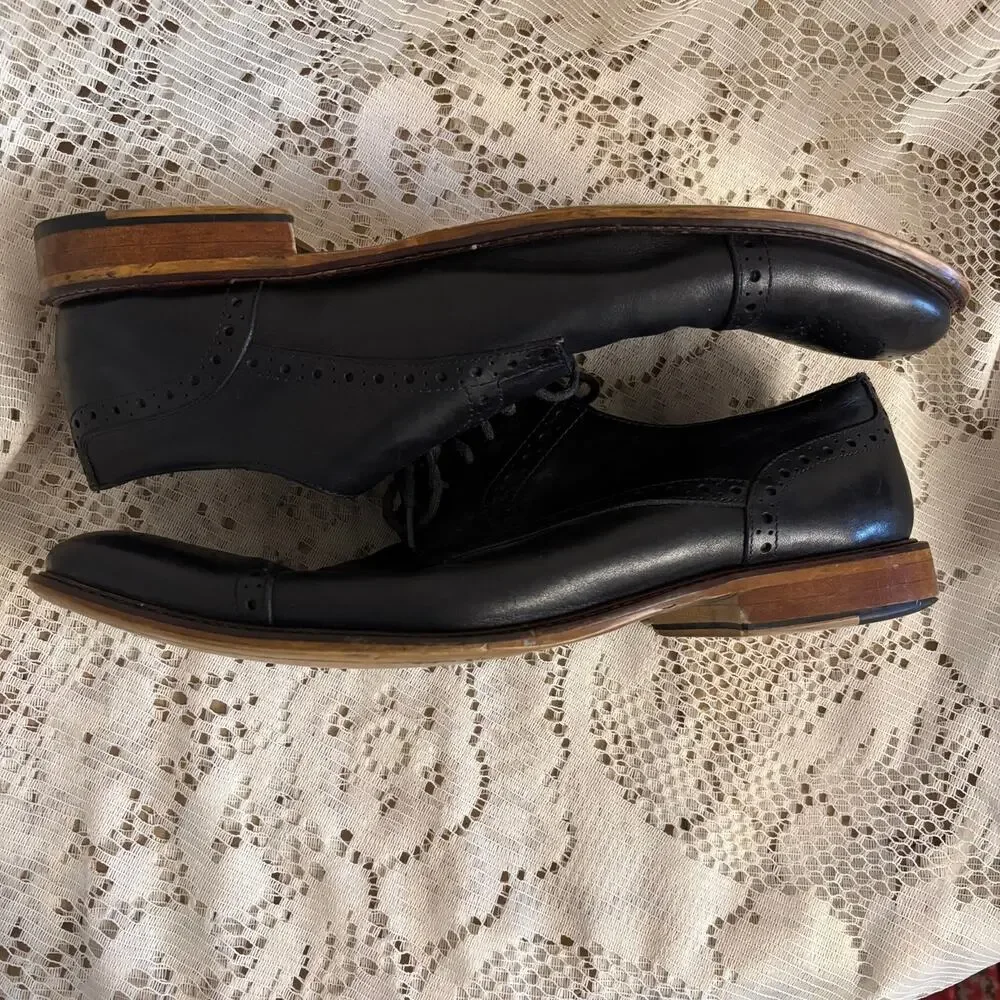 Joseph Abboud Men's US 11.5 Black Leather Oxford Shoes